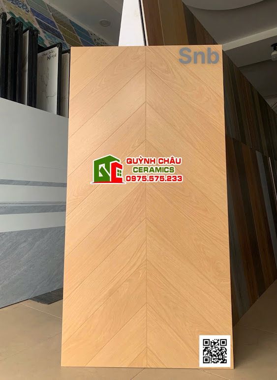 Gạch 60x120 giả gỗ xương cá màu vàng