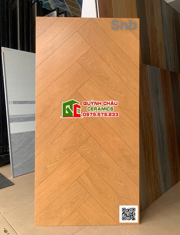 Gạch 60x120 vân gỗ xương cá vàng đậm