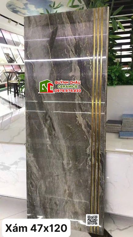 Gạch bậc cầu thang khắc kim 47x120 trung quốc