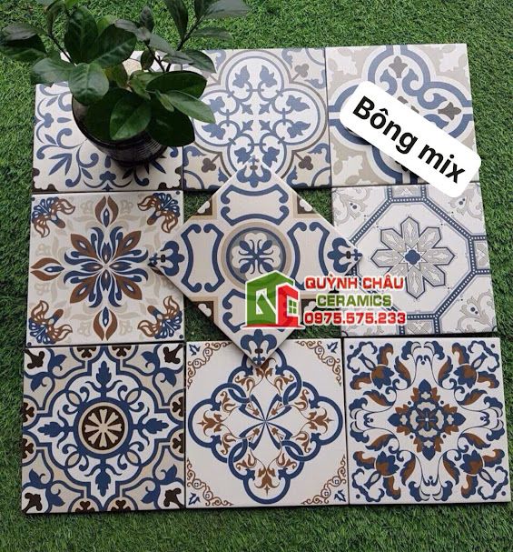 Gạch bông 20x20 mix hoa văn tổng hợp