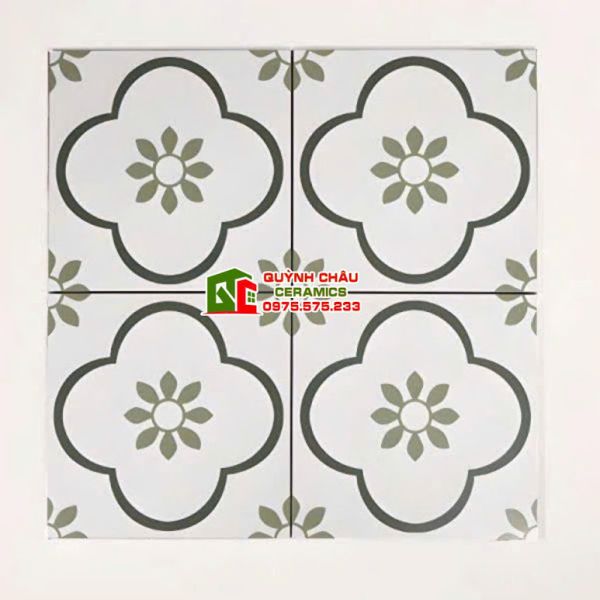 Gạch bông 30x30 hoa mai xanh đẹp