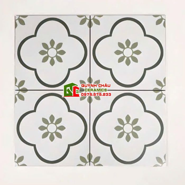 Gạch bông 30x30 hoa mai xanh đẹp