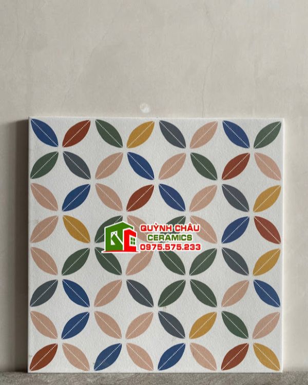 Gạch bông 30x30 hoa văn đồng tiền mix nhiều màu