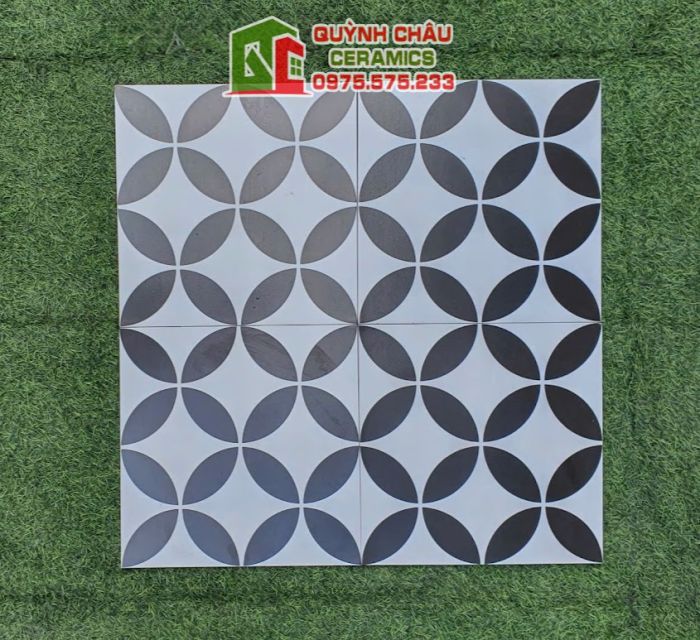 Gạch bông 30x30 men đồng tiền trắng đen