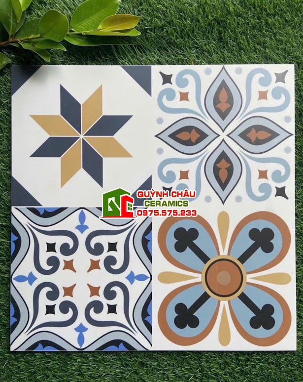 Gạch bông 40x40 mix hoa văn tạo điểm nhấn độc đáo