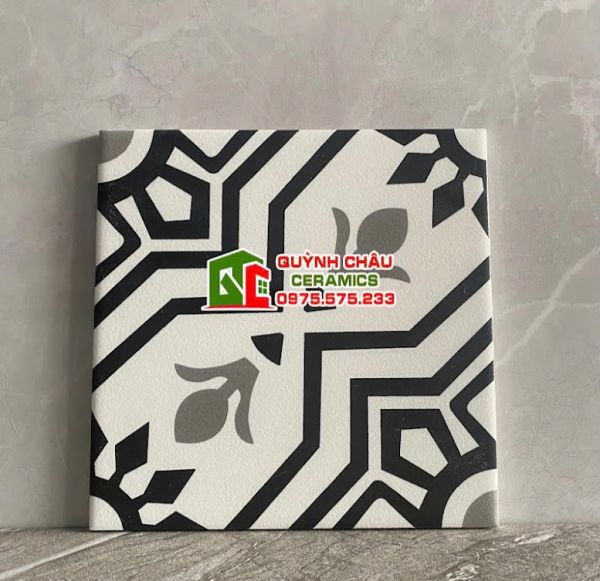 Gạch bông hoạ tiết trắng đen 20x20 cm