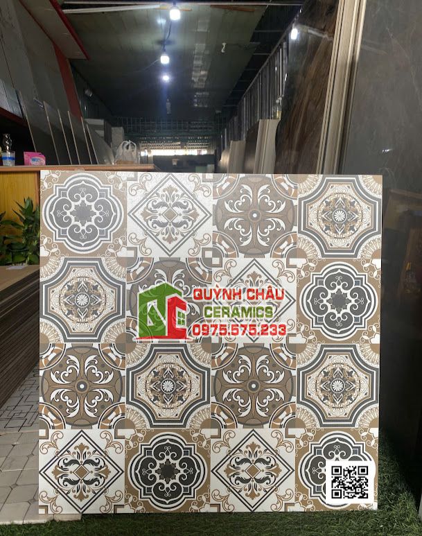 Gạch bông hoa văn 60x60 vitage trang trí