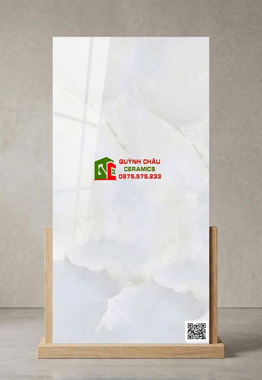 Gạch bóng kính 60x120 vân đá Onyx xám xanh nhạt