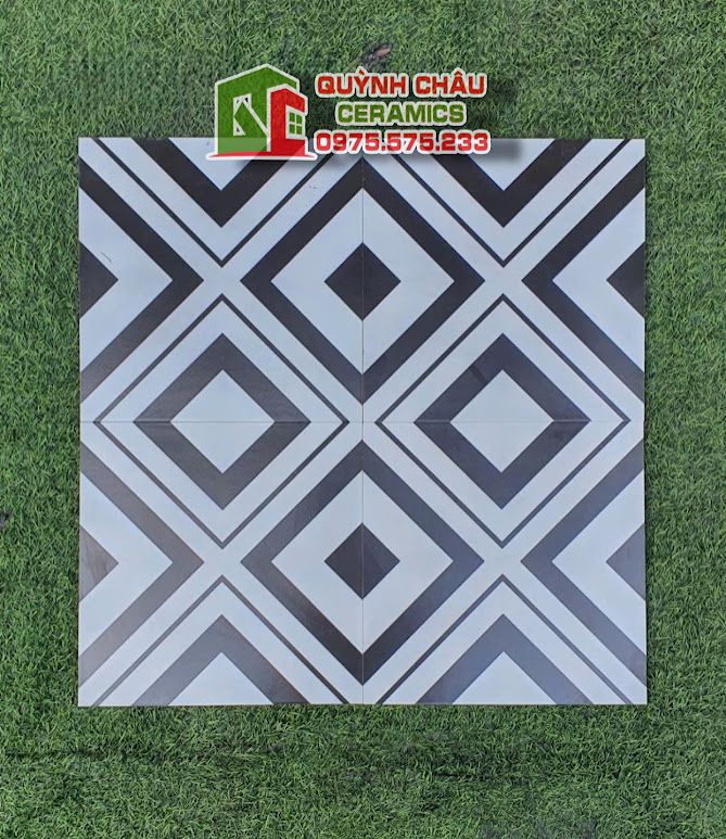 Gạch bông men 30x30 hoạ tiết trắng đen