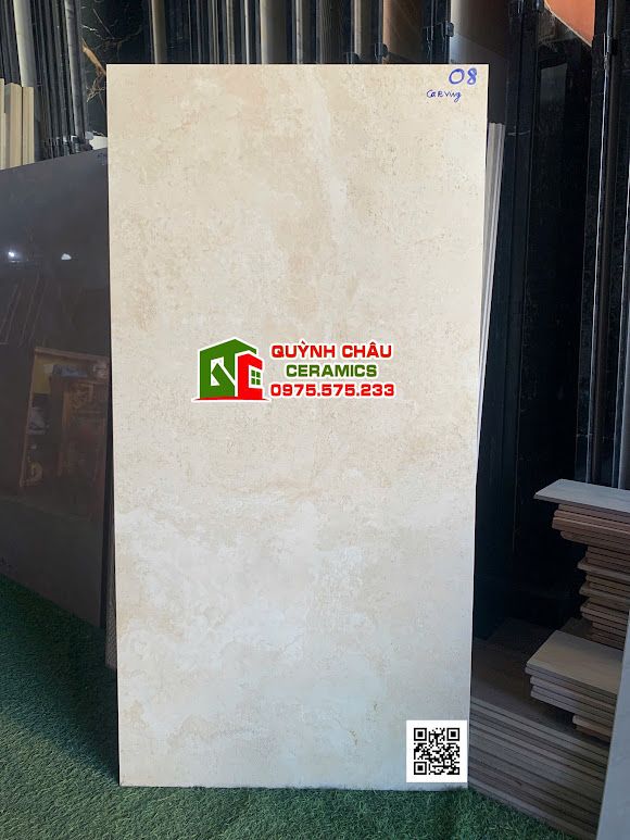 Gạch khổ lớn 60x120 mờ kem carving