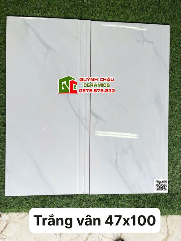 Gạch lát bậc cầu thang trắng vân mây 47x100 trung quốc