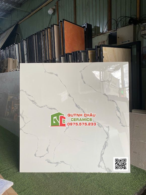 Gạch lát nền 120x120 trắng bóng vân