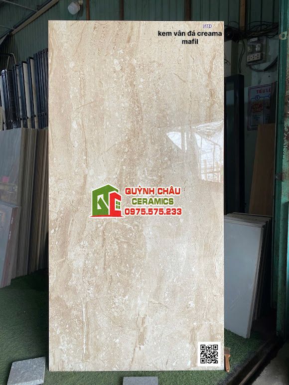 Gạch lát nền 80x160 kem vàng vân đá Crema Mafil ấn độ