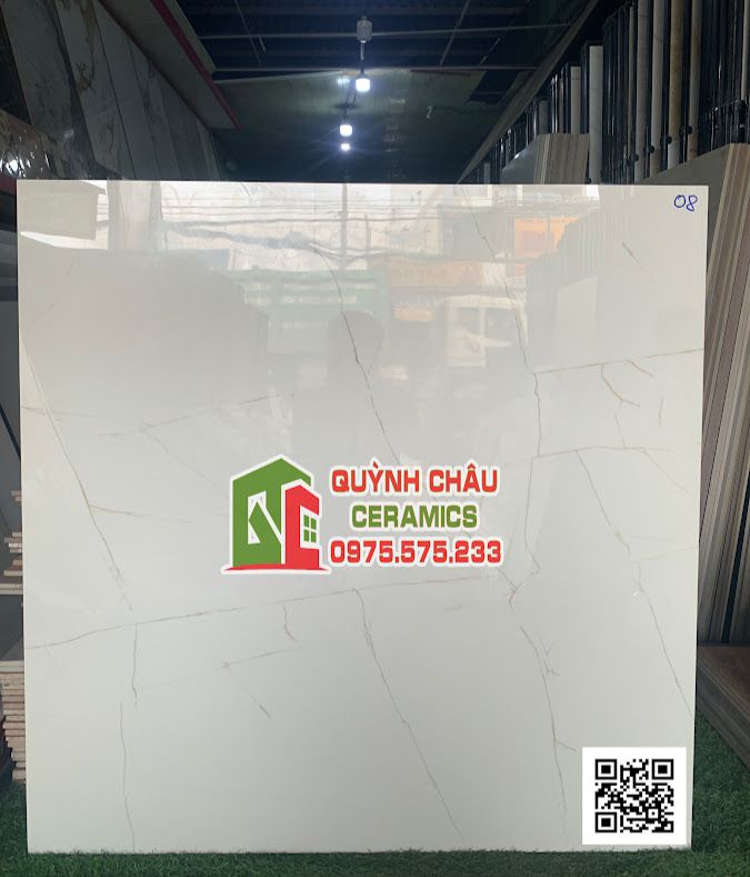 Gạch lát nền ấn độ 100x100 màu be ngà vân nhẹ bóng kiếng cao cấp
