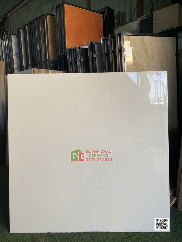 Gạch lát nền ấn độ 100x100 màu trắng tinh men trơn xương đá cao cấp