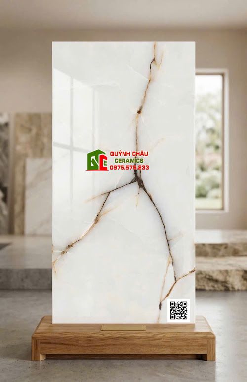 Gạch lát nền ấn độ 60x120 bóng kính vân đá Onyx cao cấp