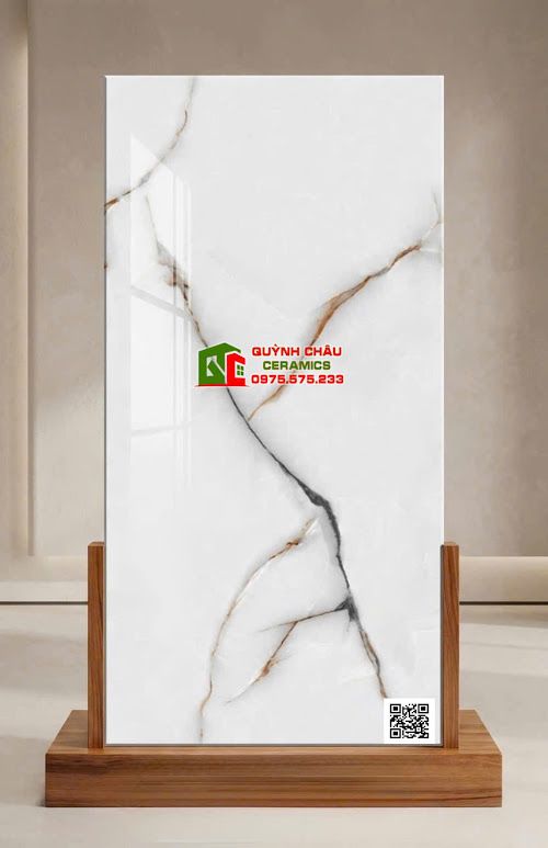Gạch lát nền ấn độ 60x120 màu trắng vân đá đẹp