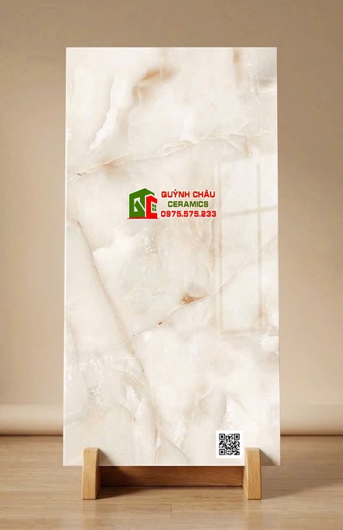 Gạch lát nền ấn độ 60x120 Onyx kem vân đá sang trọng