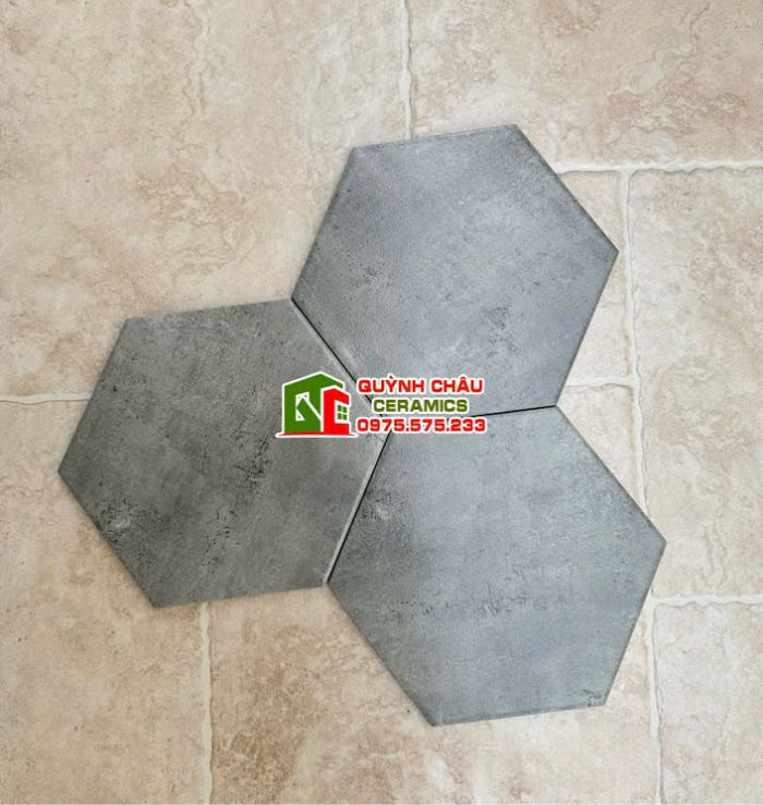 Gạch lục giác tông xi măng màu xám