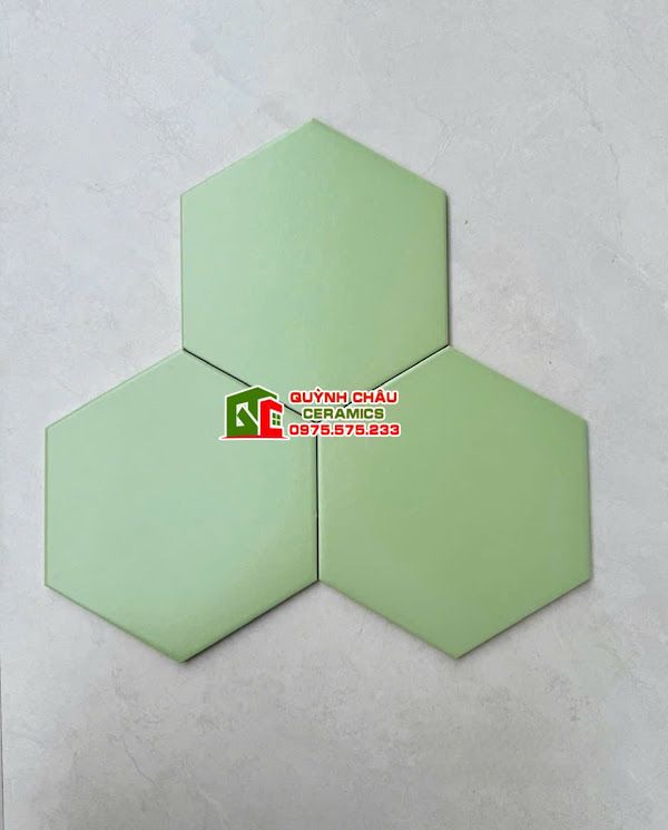 Gạch lục giác xanh lá màu đơn sắc Gạch lục giác xanh lá màu đơn sắc