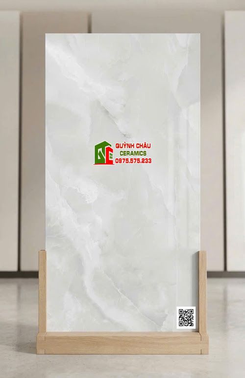 Gạch ốp lát ấn độ 60x120 vân đá Onyx trắng sữa