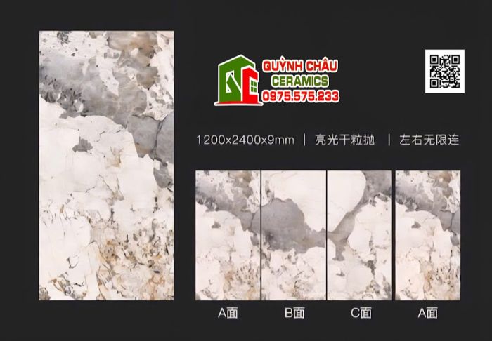 Gạch ốp tường trang trí 120x240 vân đối xứng đẹp