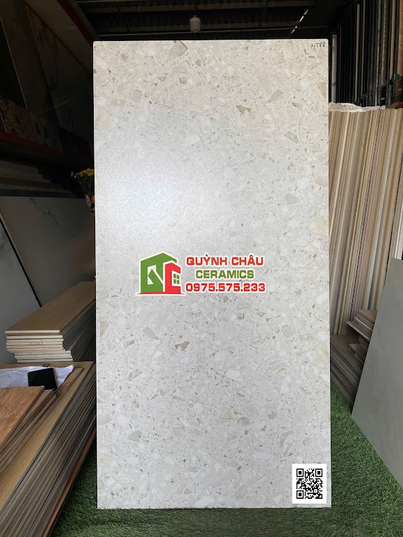 Gạch terrazzo xám hạt lớn 60x120 nhập khẩu