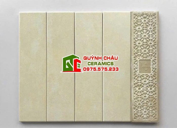 Gạch thẻ 75x300 đá mờ kem giả cổ màu hiệu ứng