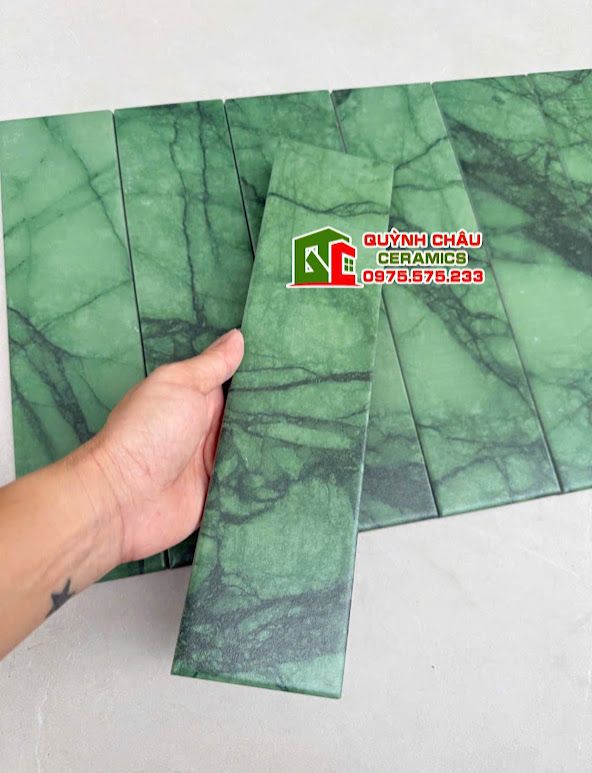 Gạch thẻ 75x300 đá xanh marble vân tự nhiên đẹp