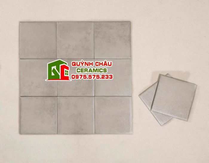Gạch thẻ giả cổ 15x15 mờ xám loang hiệu ứng