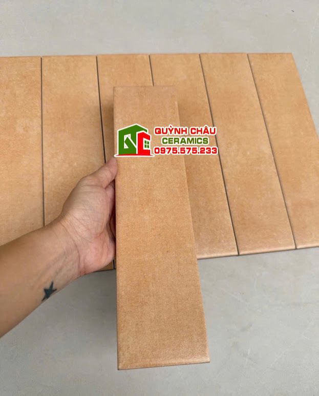 Gạch thẻ màu giả cổ 75x300 đá mờ loang hiệu ứng