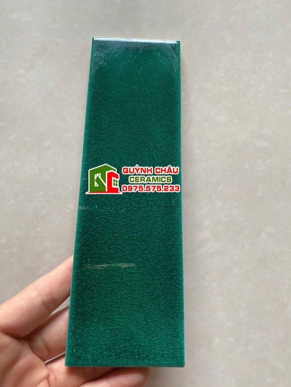 Gạch thẻ men rạn 6x20 xanh đậm