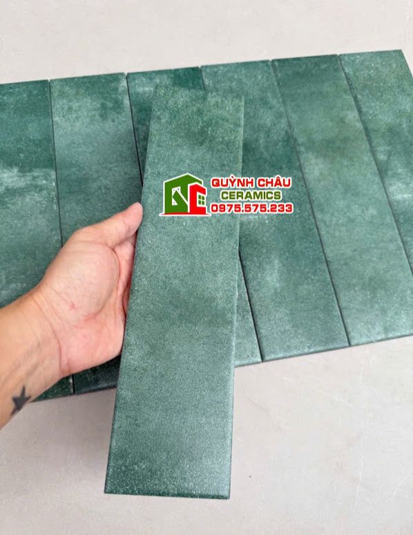 Gạch thẻ mờ 75x300 màu mực xanh giả cổ