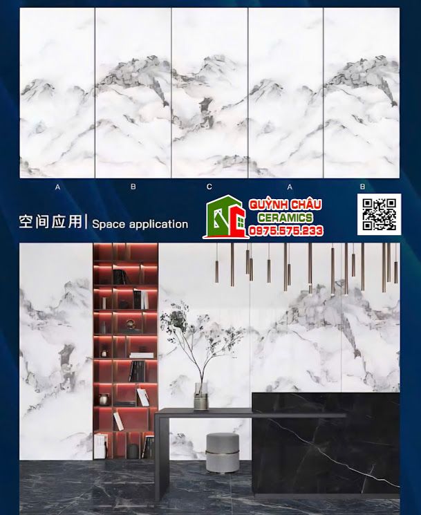 Gạch vân đối xứng 120x240 ốp tường