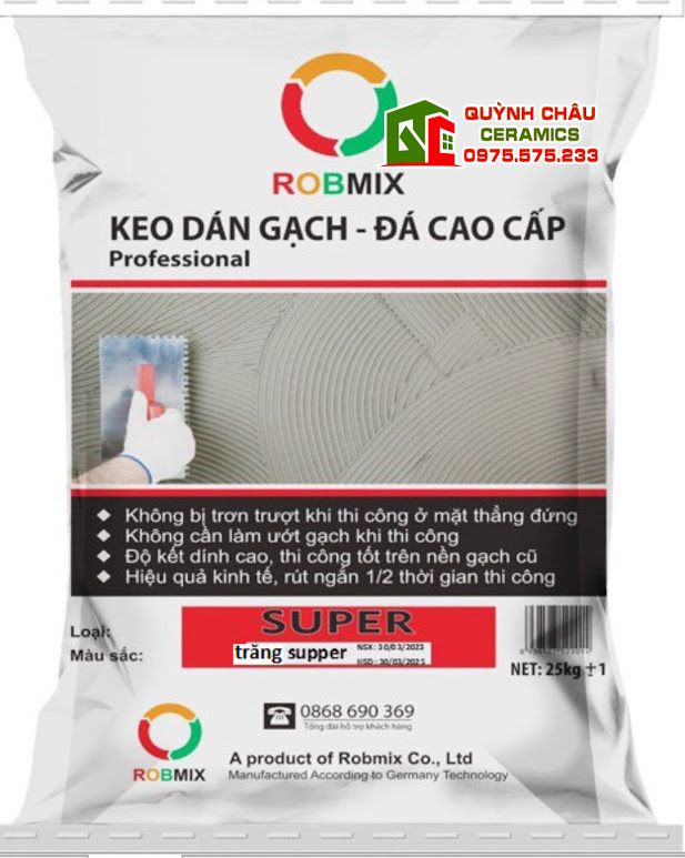 Keo dán gạch màu trắng khổ lớn chuyên dụng cao cấp