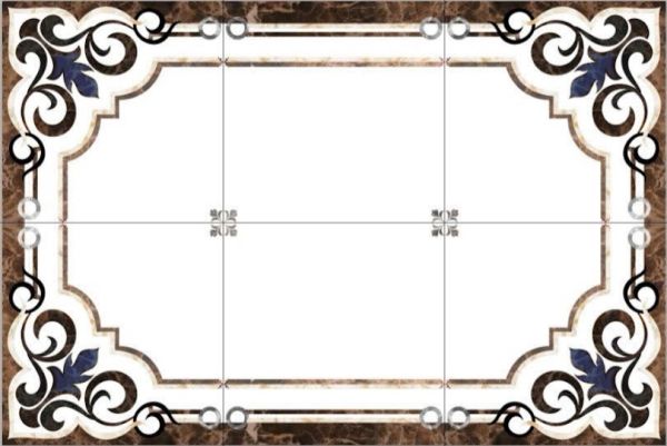 Thảm gạch 3D kim tuyến định hình phủ kính