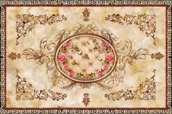 Thảm kính chữ nhật phủ kim tuyến