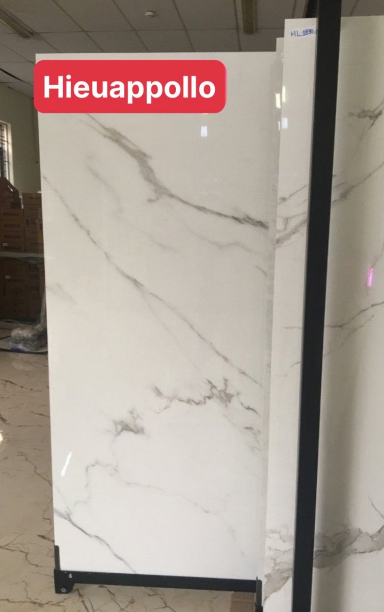 Gạch trắng vân mây khói 90x180 bóng kiếng
