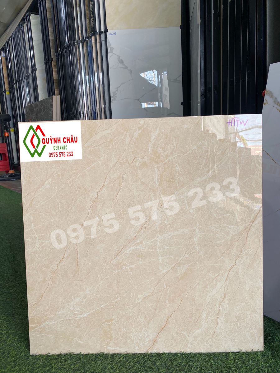 Gạch bóng kính 60x60 vân vàng kem đẹp