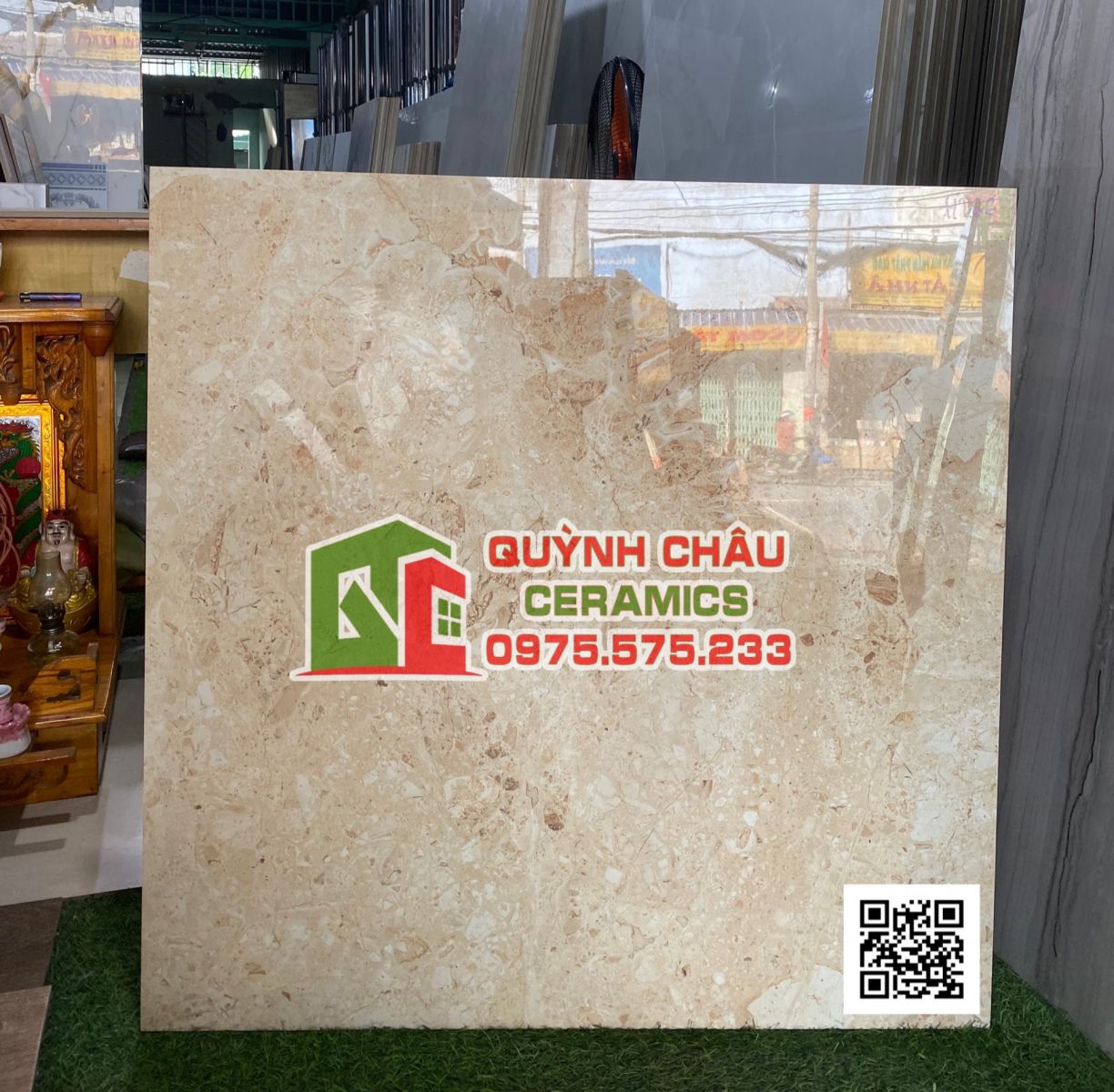 Gạch 80x80 vân đá kem nhập khẩu ấn độ