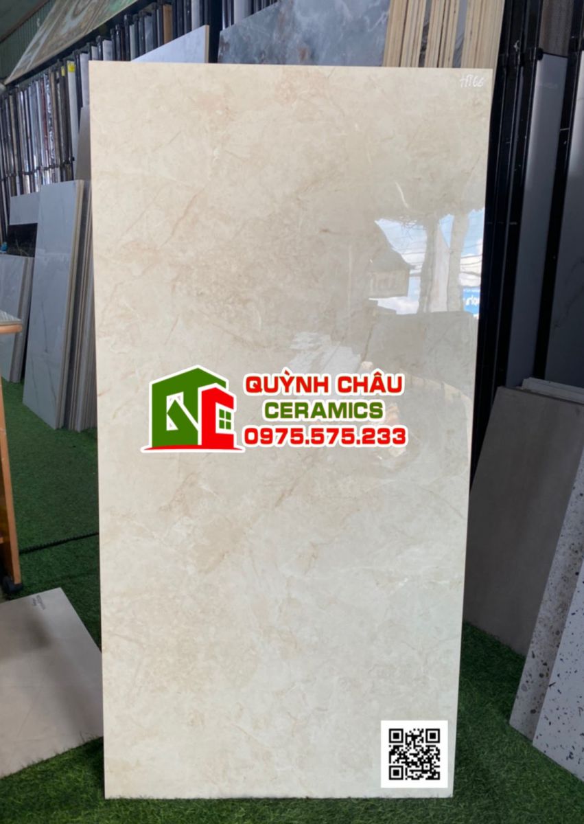 Gạch lát nền màu kem 60x120 đá bóng ấn độ