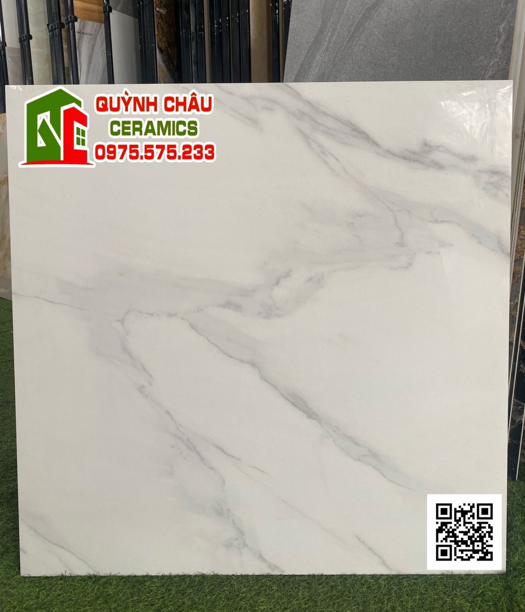 Mẫu gạch trung quốc 800x800 bóng kính trắng vân xám