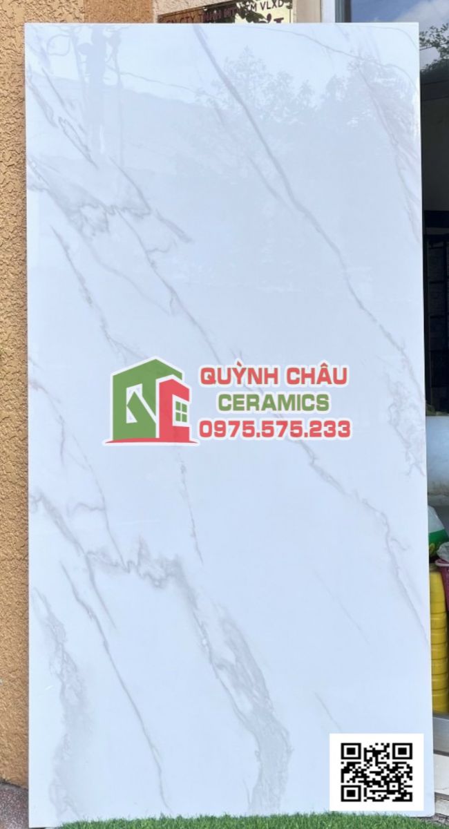 Đá bóng kính trung quốc 900x1800 trắng vân khói