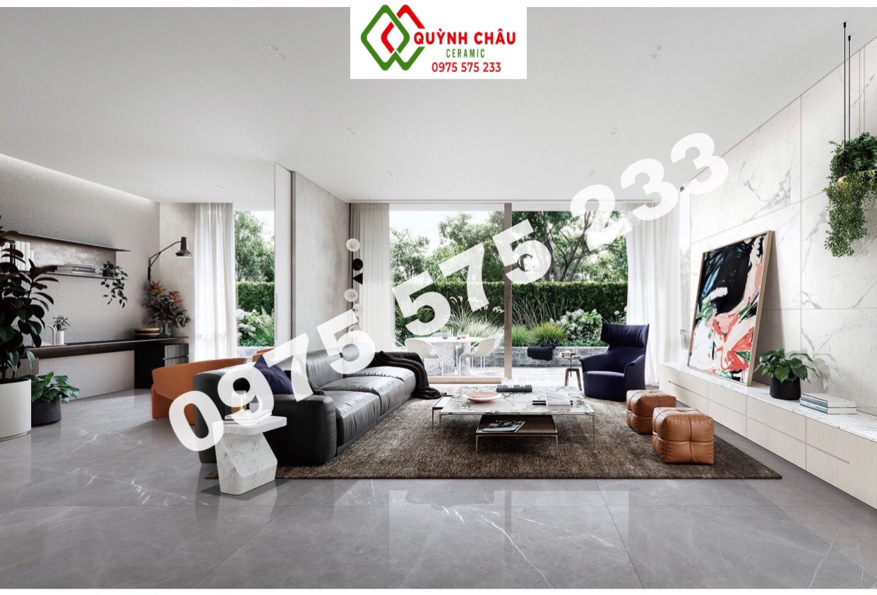 Gạch lát nền màu xám 900x1800 bóng kiếng