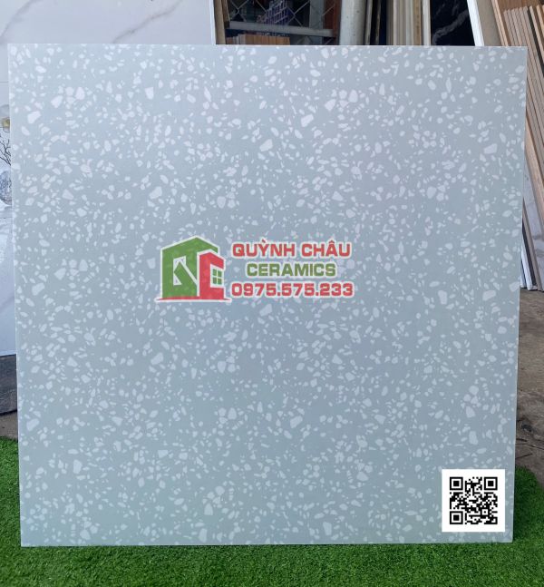 Gạch 60x60 lót nền terrazzo hạt đá trắng