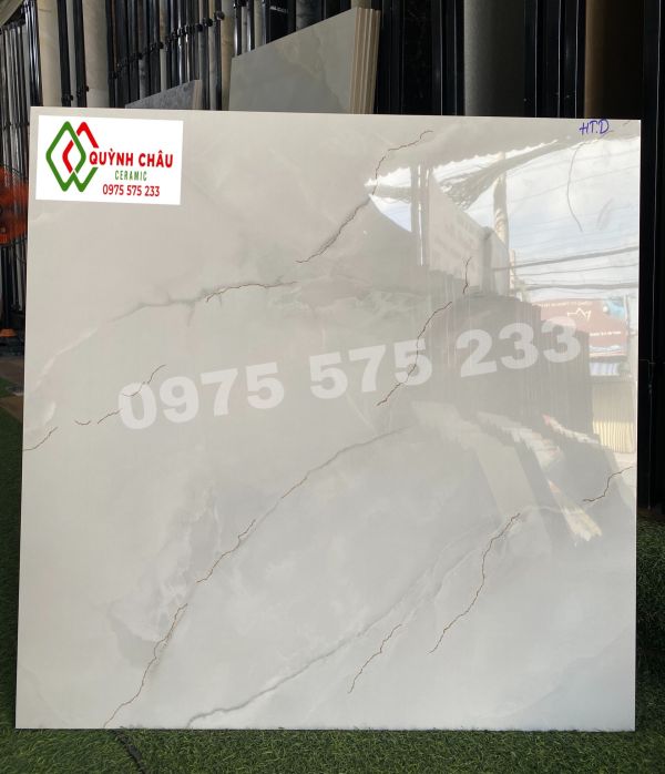 Gạch lát nền 80x80 trắng khắc kim bóng kính 3955