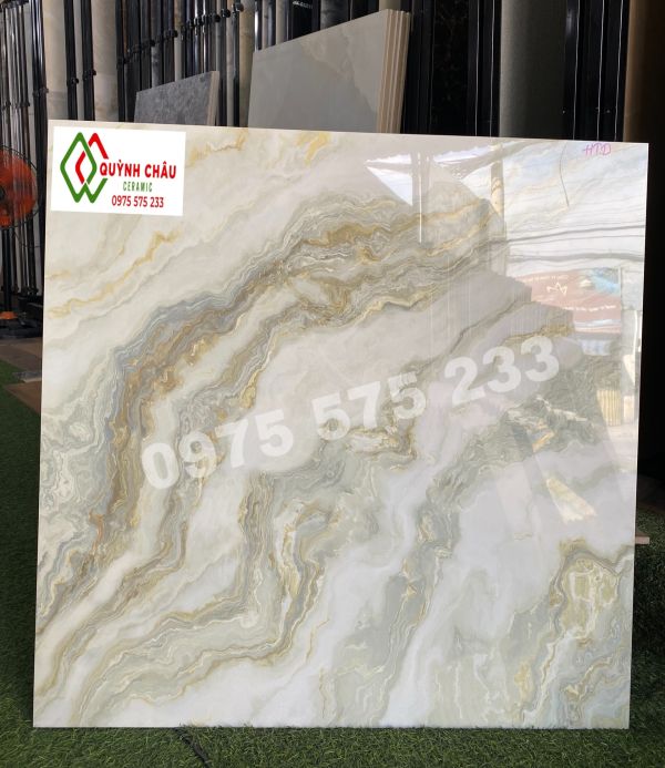 Gạch lát nền 80x80 vân đá vàng quện đẹp bóng kính cao cấp giá rẻ 3959