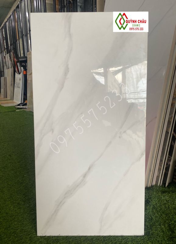 Đá ốp tường 40x80 vân xám bóng kiếng đồng chất TQ