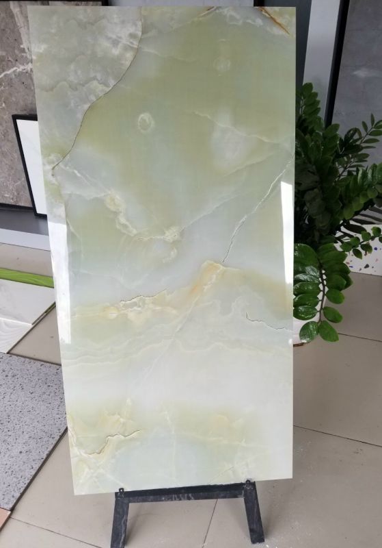 Gạch cao cấp 60x120 vân đá ngọc thạch xanh khắc kim bóng kiếng 12