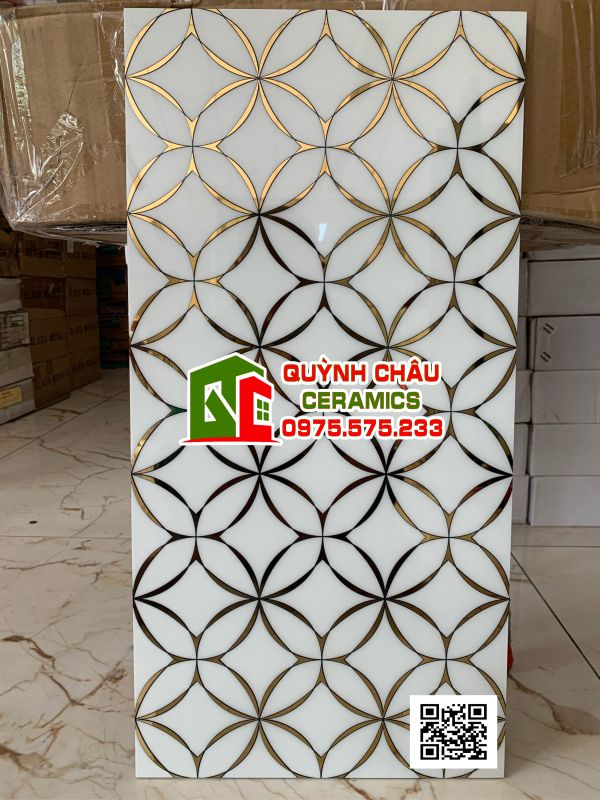 Gạch điểm 30x60 ốp tường nhũ vàng sang trọng đẹp cao cấp mnk